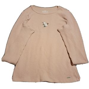 Hollister Light Pink Baby Tee Long Sleeve